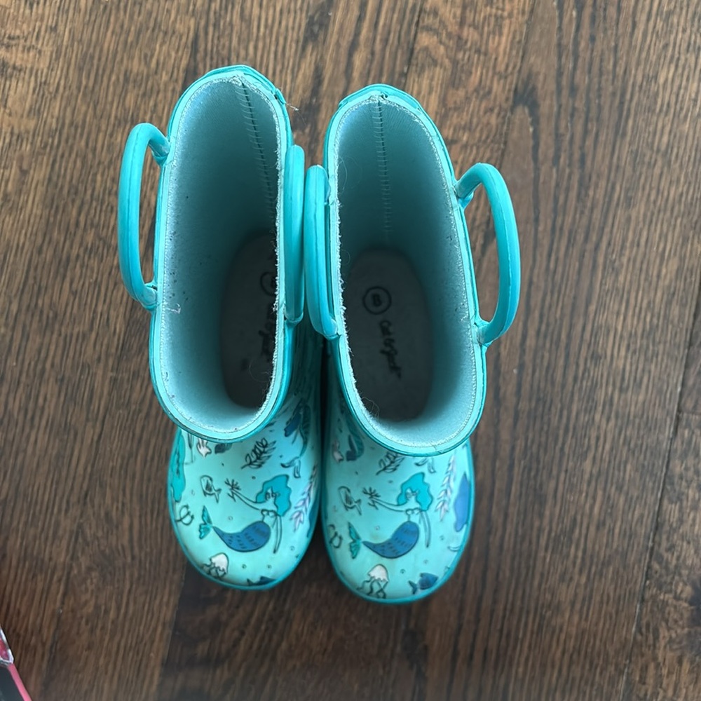 Cat & Jack toddler Aqua mermaid Rain Boots size 8 - Picture 8 of 8
